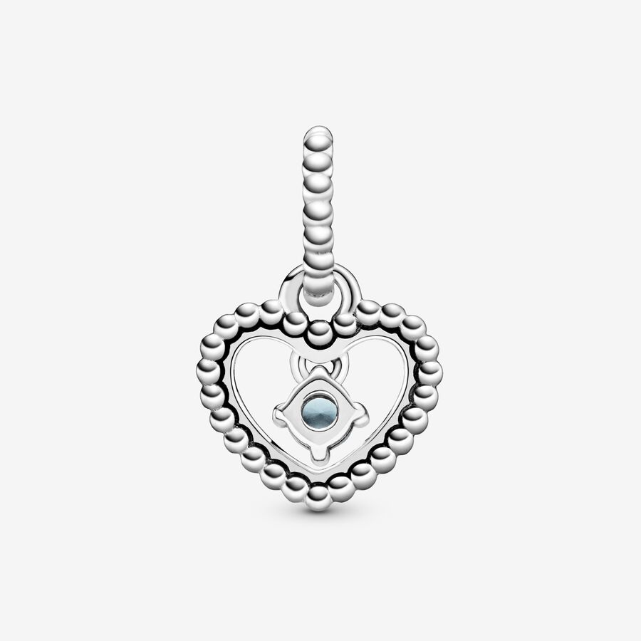 Pandora March Aqua Blue Beaded Dingla Silver | 206HDXPSW