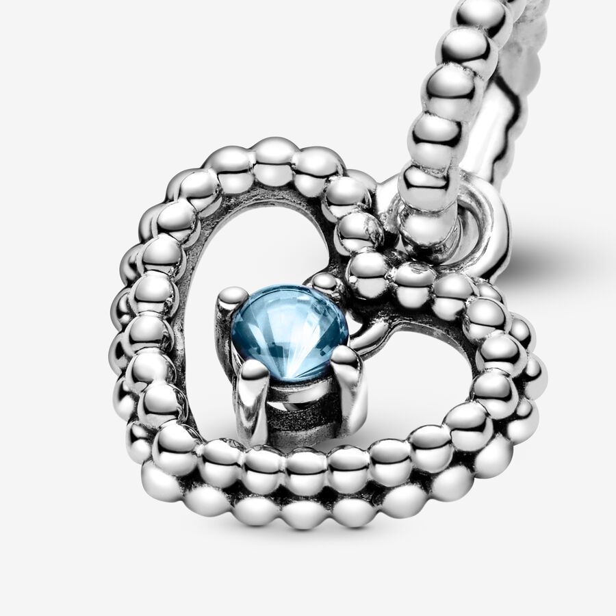 Pandora March Aqua Blue Beaded Dingla Silver | 206HDXPSW