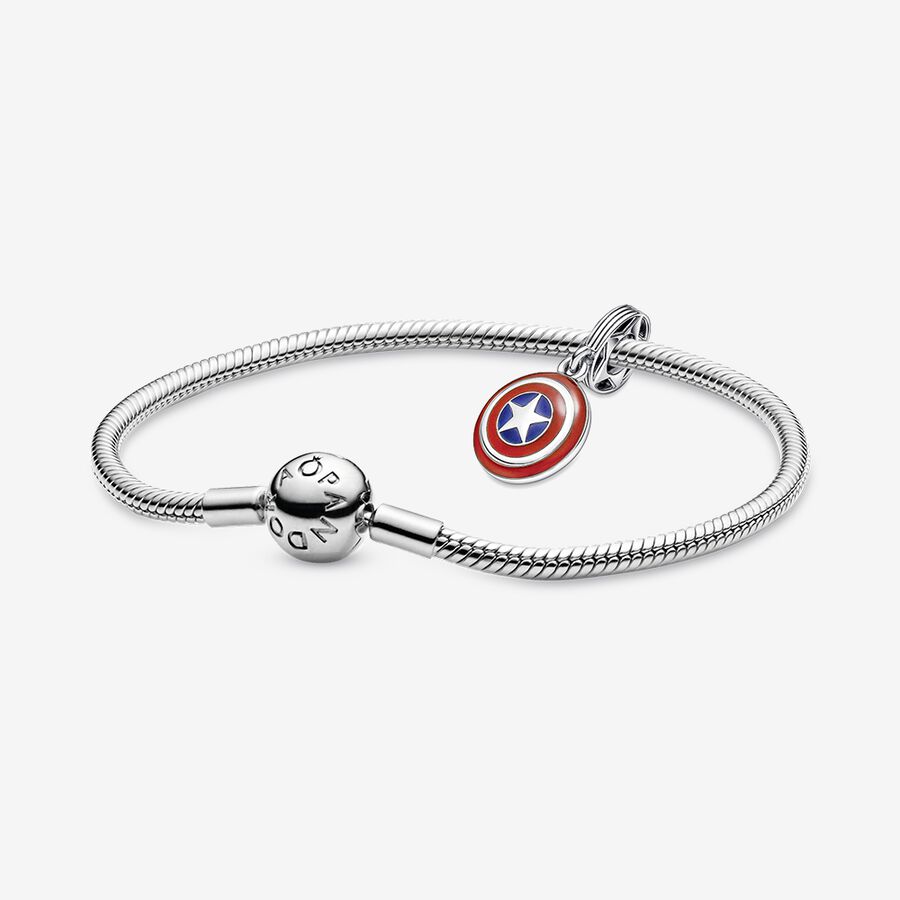 Pandora Marvel Captain America Shield Berlocker Olika Färger | 315PMEYSX