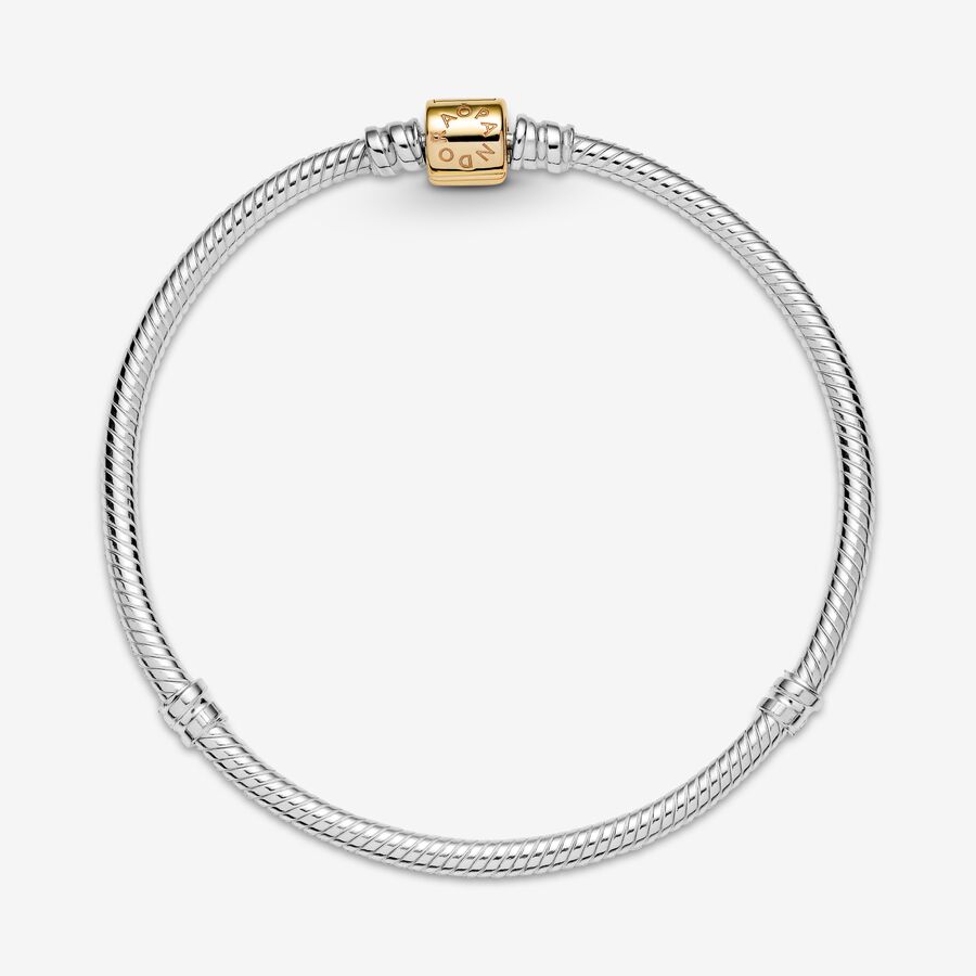 Pandora Moments Barrel Clasp Snake Berlocker Two-tone | 071RLDHSA