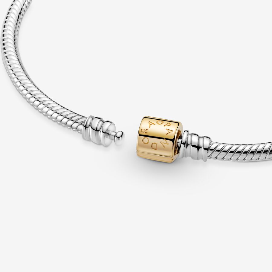 Pandora Moments Barrel Clasp Snake Berlocker Two-tone | 071RLDHSA