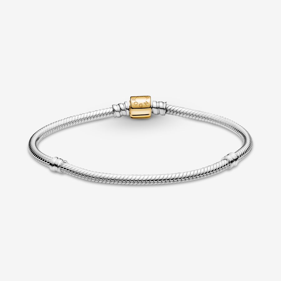 Pandora Moments Barrel Clasp Snake Berlocker Two-tone | 071RLDHSA