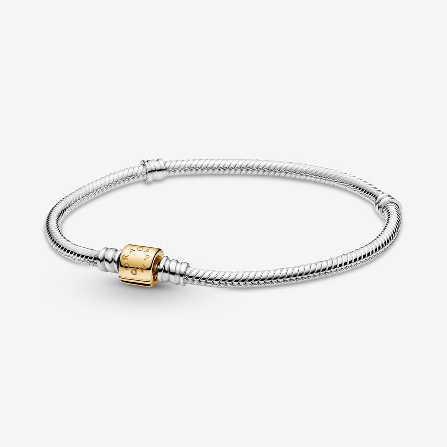 Pandora Moments Barrel Clasp Snake Berlocker Two-tone | 071RLDHSA