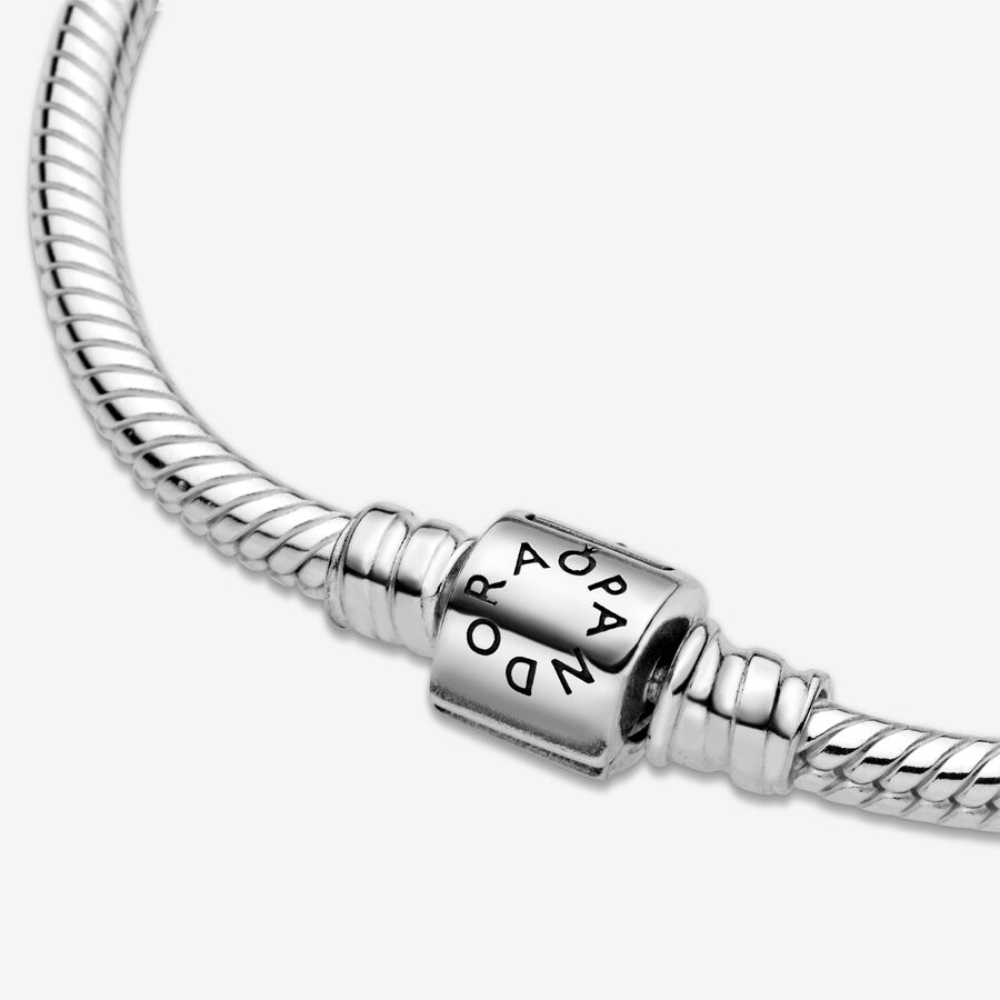 Pandora Moments Barrel Clasp Snake Berlocker Silver | 135MNREHL