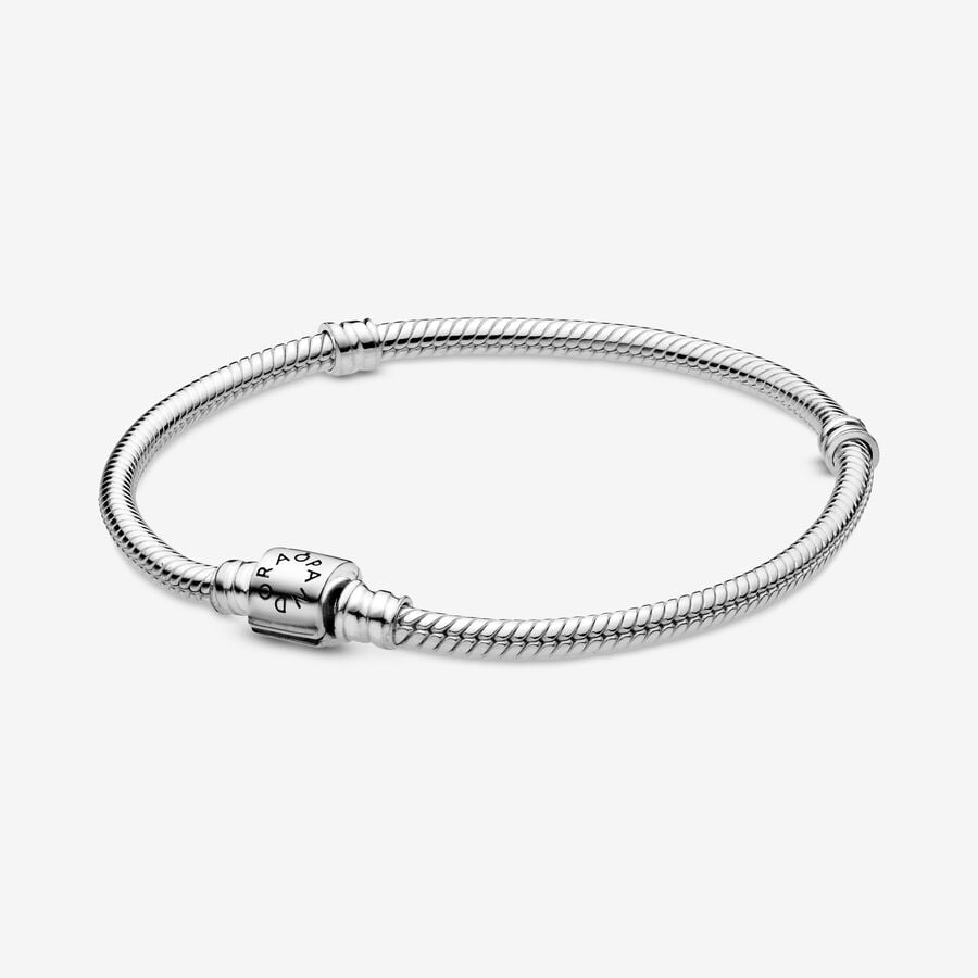 Pandora Moments Barrel Clasp Snake Berlocker Silver | 135MNREHL