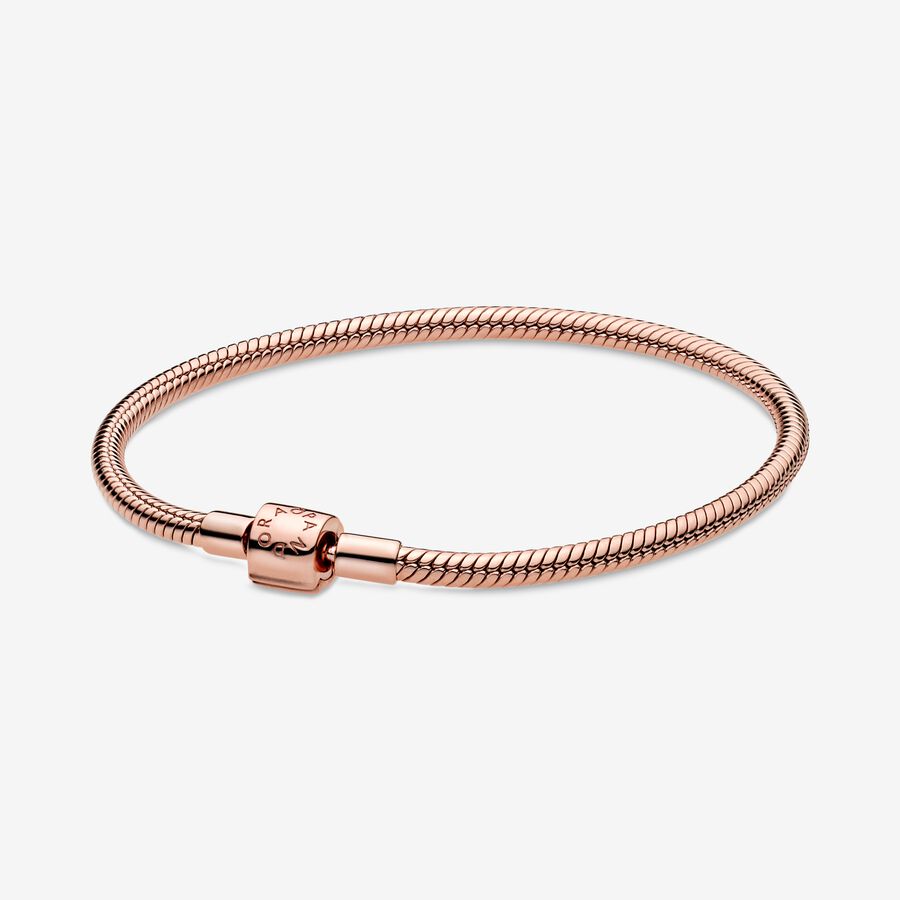 Pandora Moments Barrel Clasp Snake Berlocker Rosa Guld | 432XFCWDB