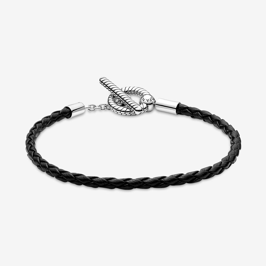 Pandora Moments Braided T-bar Berlocker Silver | 679WKERQX