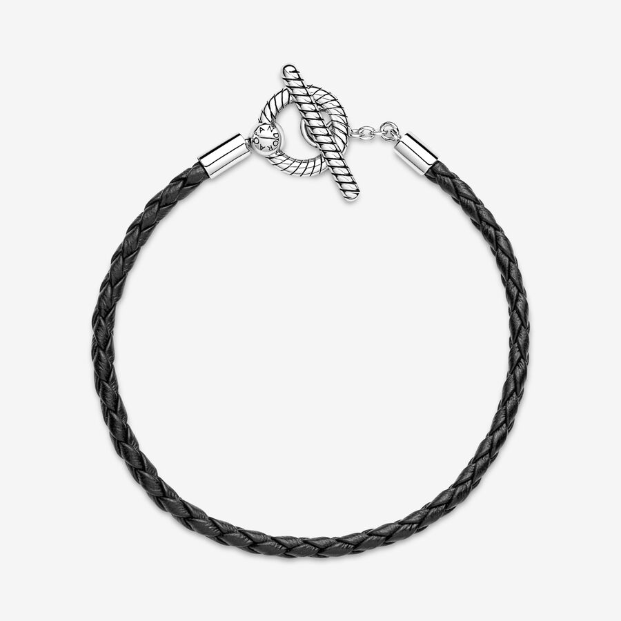 Pandora Moments Braided T-bar Berlocker Silver | 679WKERQX