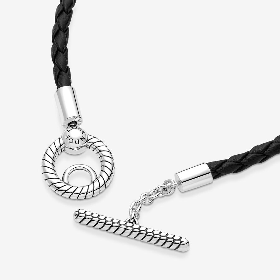 Pandora Moments Braided T-bar Berlocker Silver | 679WKERQX