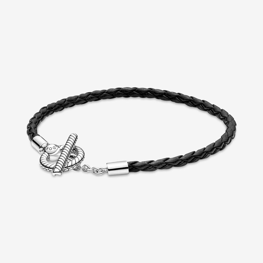 Pandora Moments Braided T-bar Berlocker Silver | 768GHPBUX