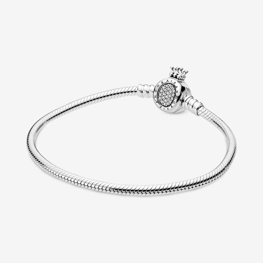 Pandora Moments Crown O Clasp Snake Berlocker Silver | 176BDURTE