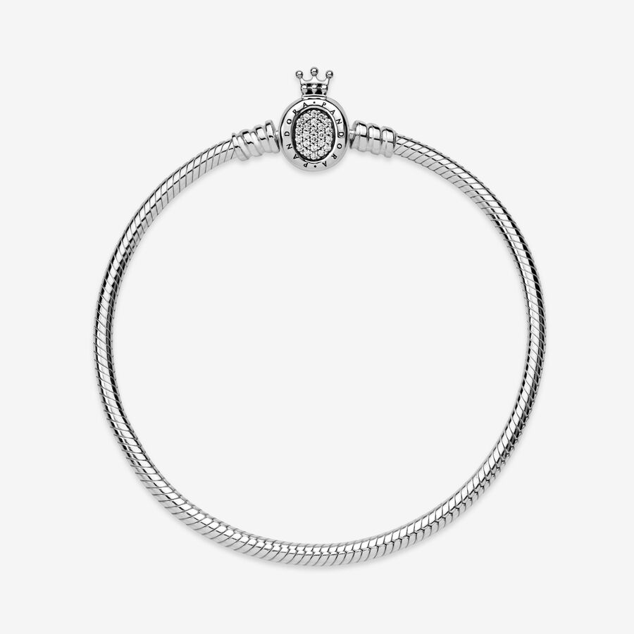 Pandora Moments Crown O Clasp Snake Berlocker Silver | 764CLMAYO