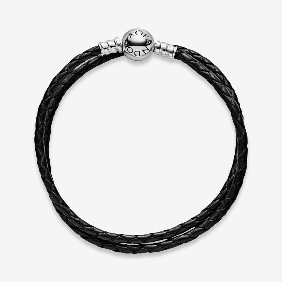 Pandora Moments Double Black Berlocker Silver | 879FXGRJC