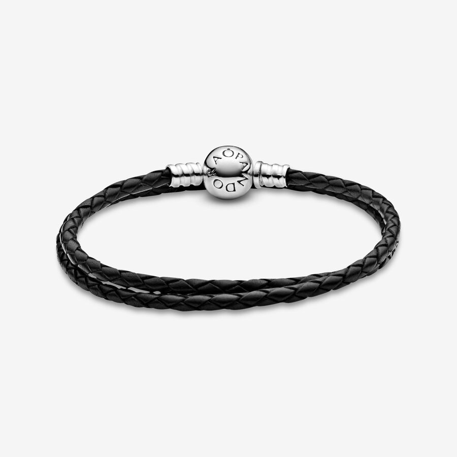 Pandora Moments Double Black Berlocker Silver | 879FXGRJC