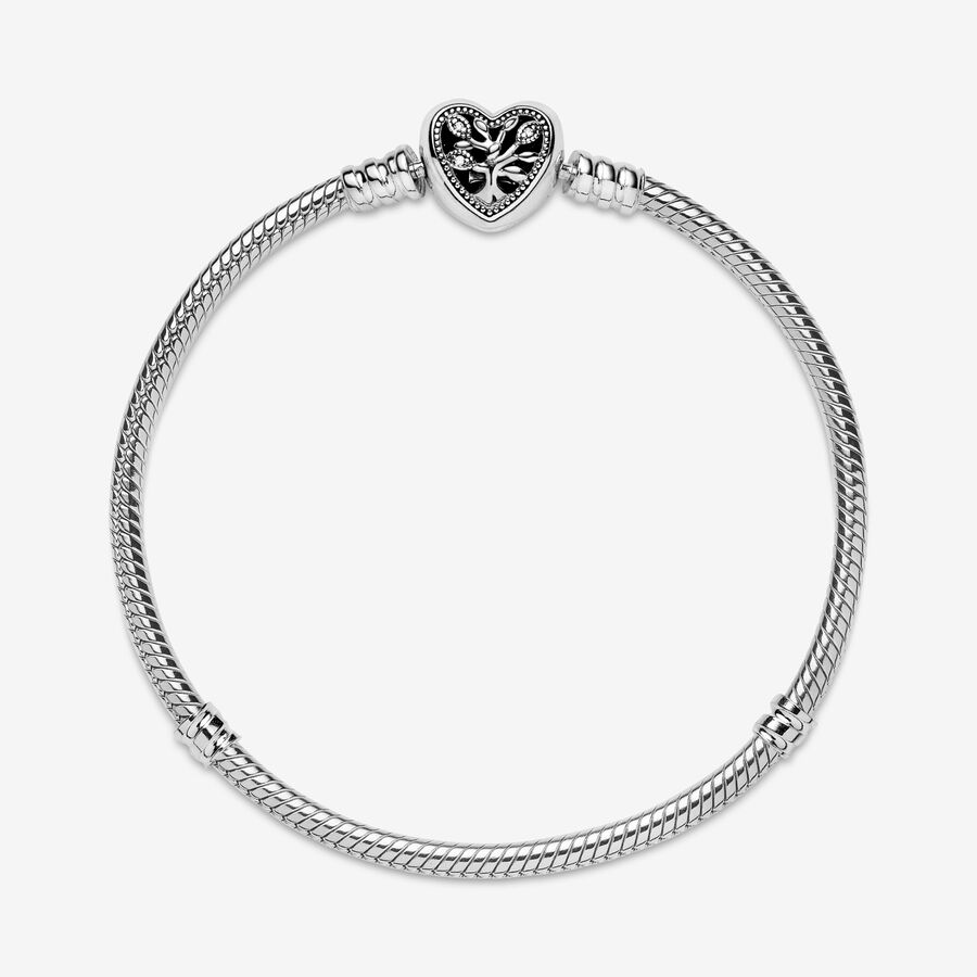 Pandora Moments Family Tree Clasp Snake Berlocker Silver | 809HMZUYO