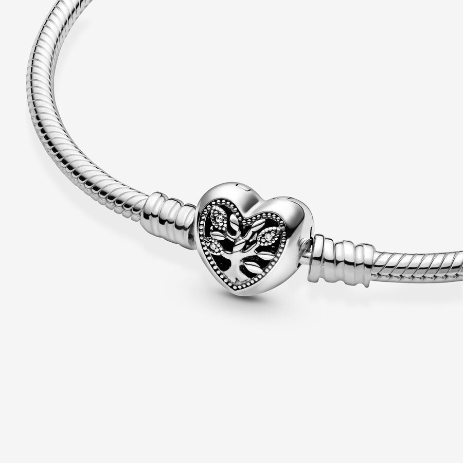 Pandora Moments Family Tree Clasp Snake Berlocker Silver | 809HMZUYO