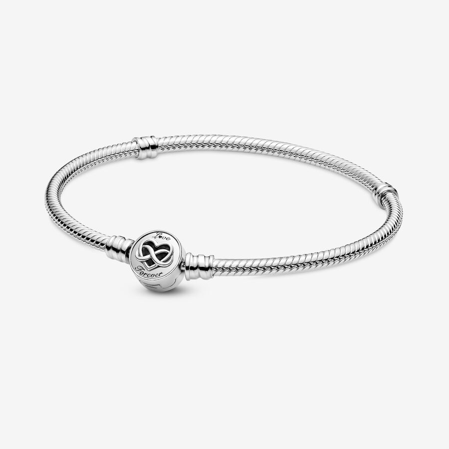 Pandora Moments Infinity Clasp Snake Berlocker Silver | 537HFETGM