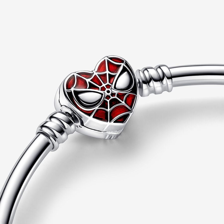 Pandora Moments Marvel Spider-Man Mask Clasp Berlocker Silver | 783LRDGWJ