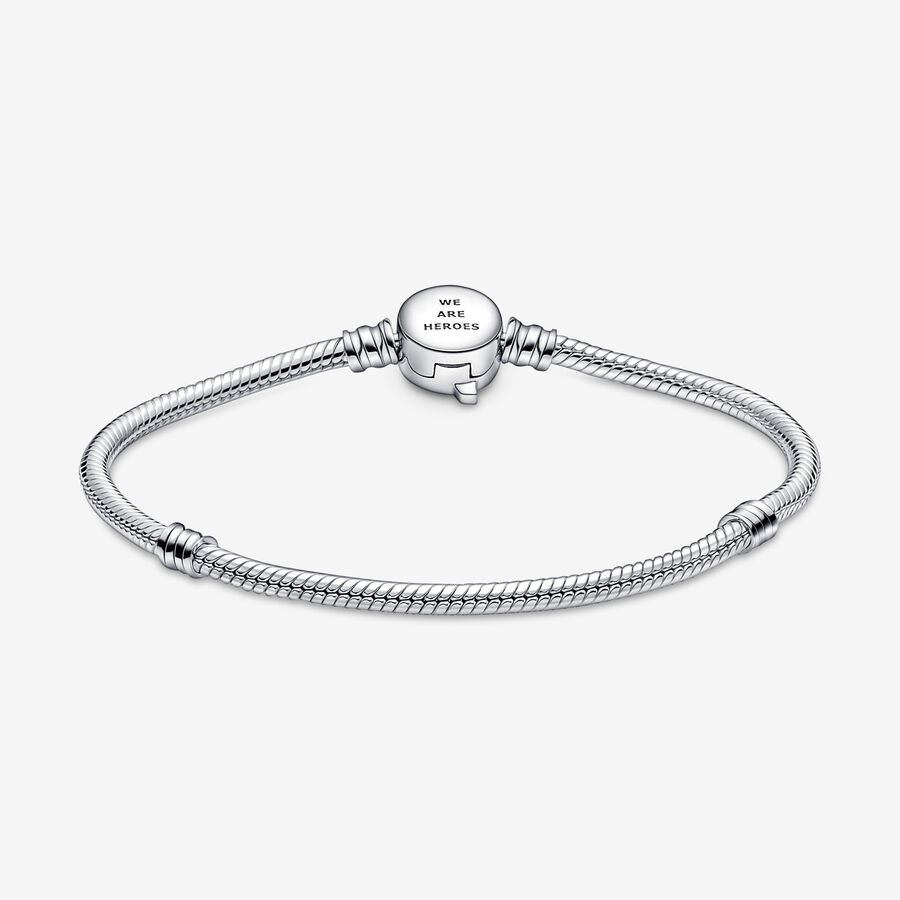 Pandora Moments Marvel The Avengers Logo Clasp Snake Berlocker Silver | 513JLEWQS