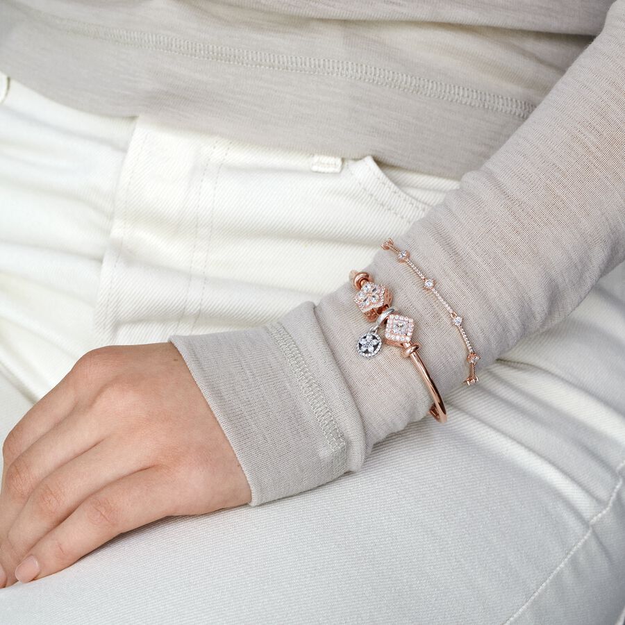 Pandora Moments Open Armband Rosa Guld | 374HVFLYK