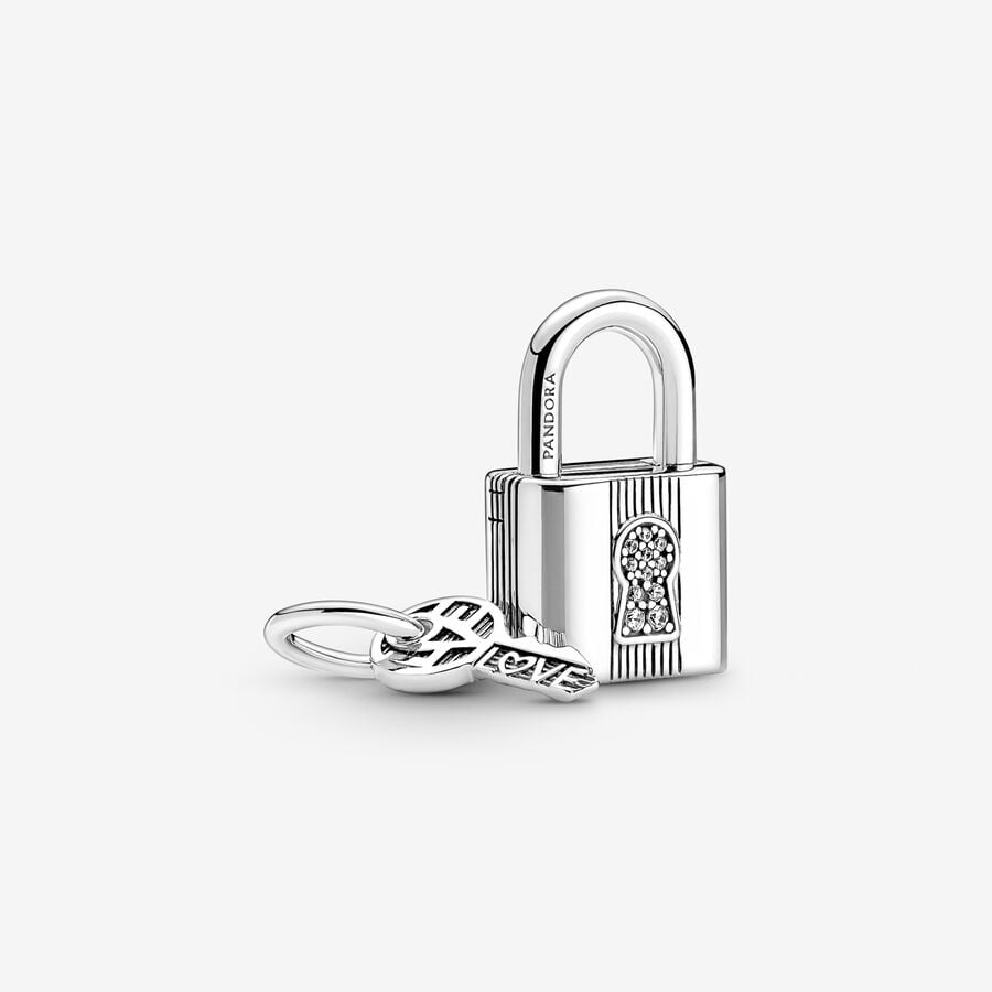 Pandora Moments Padlock & Gift Berlocker Silver | 613SCOJDY