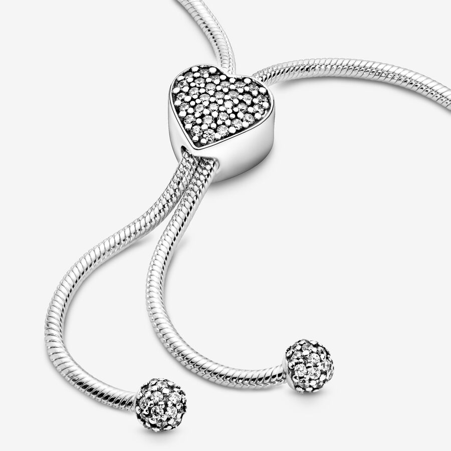 Pandora Moments Pave Clasp Snake Slider Berlocker Silver | 260QJDCYW