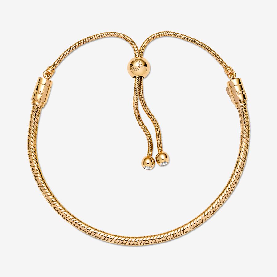 Pandora Moments Snake Slider Glidande Guld | 935DHNGTX