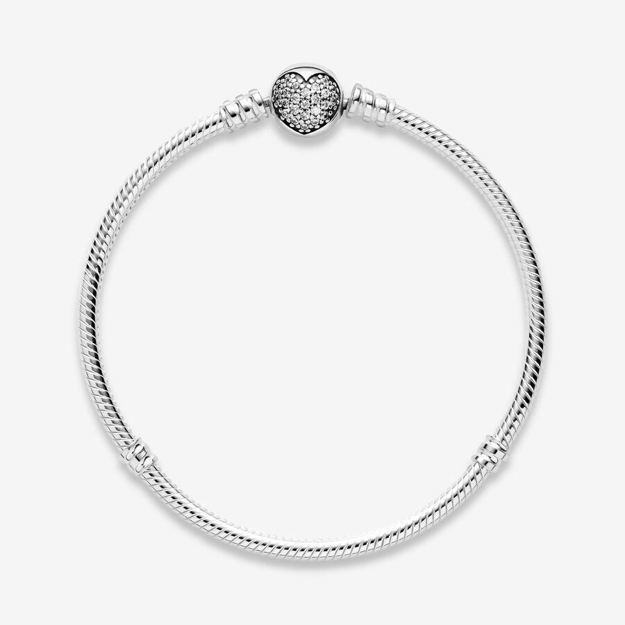 Pandora Moments Sparkling Clasp Snake Berlocker Silver | 457PHLRND