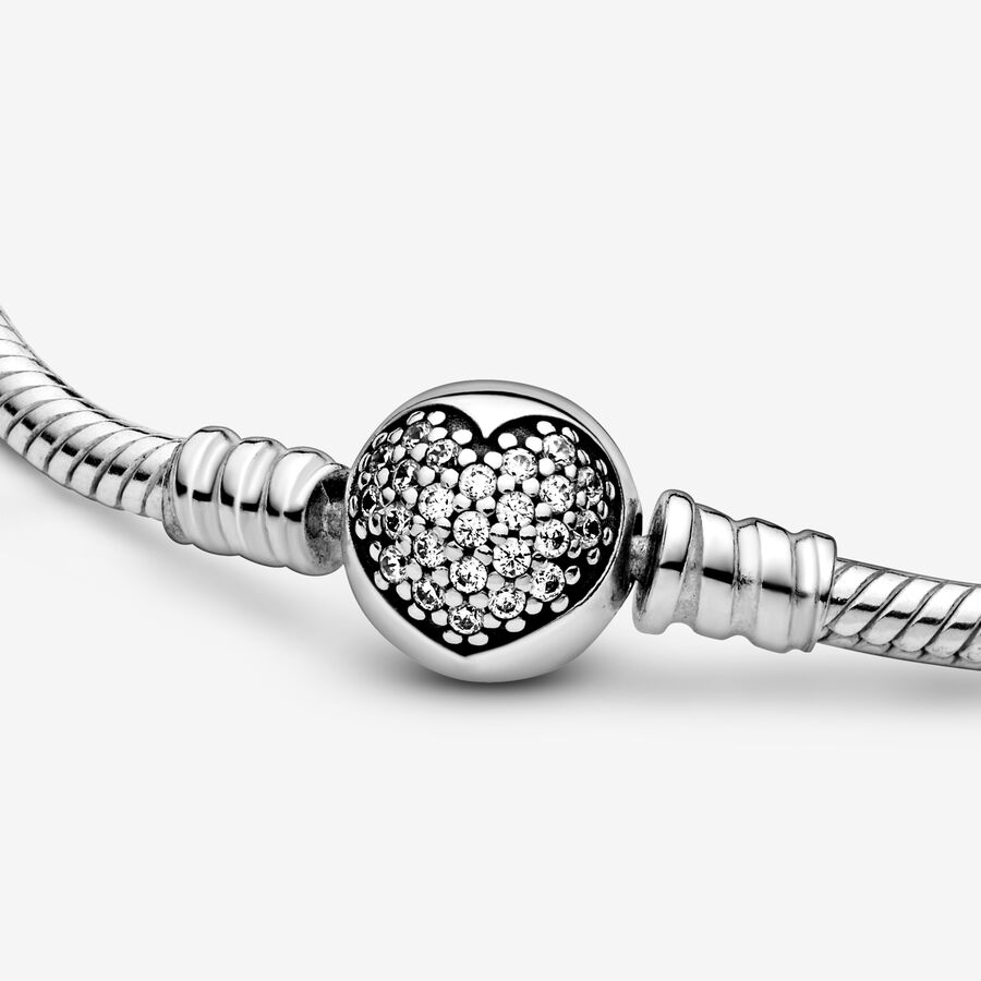 Pandora Moments Sparkling Clasp Snake Berlocker Silver | 457PHLRND