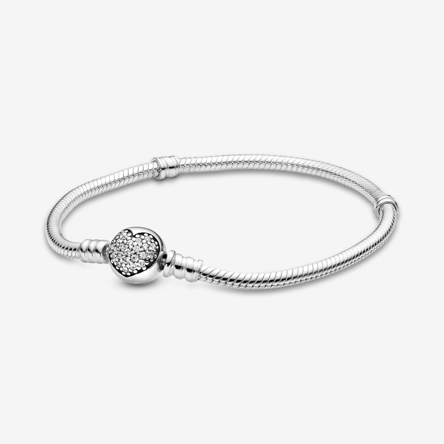 Pandora Moments Sparkling Clasp Snake Berlocker Silver | 523NRYJMO