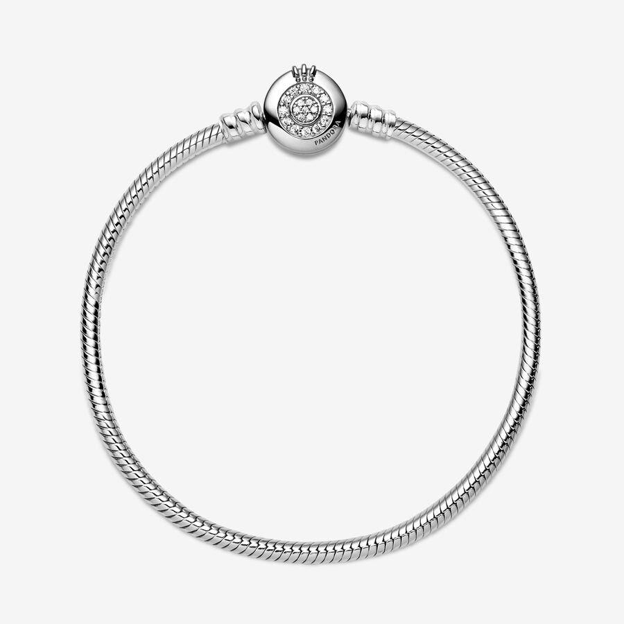 Pandora Moments Sparkling Crown O Snake Berlocker Silver | 074GLBADP