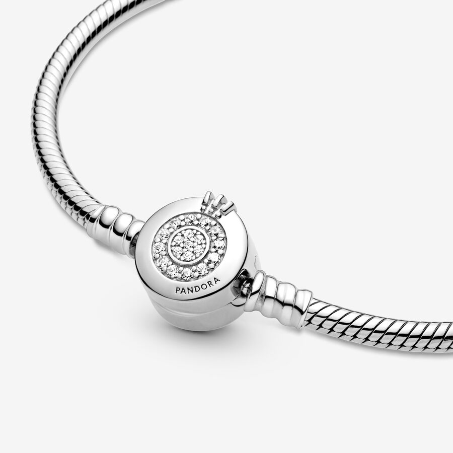 Pandora Moments Sparkling Crown O Snake Berlocker Silver | 074GLBADP