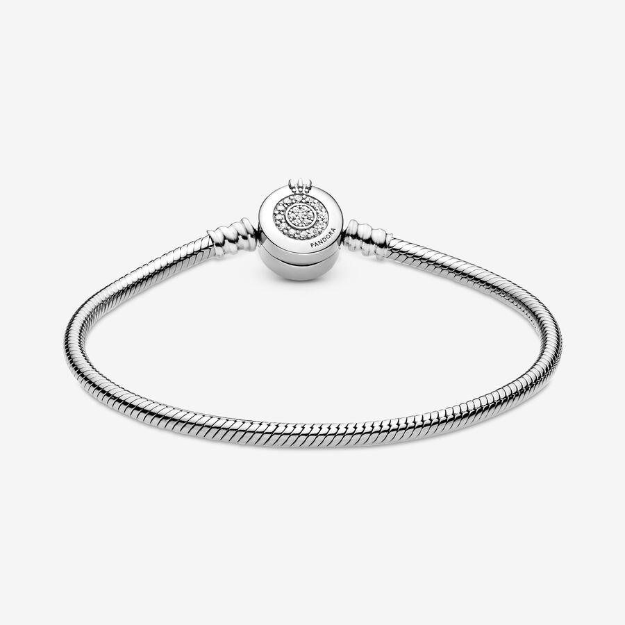 Pandora Moments Sparkling Crown O Snake Berlocker Silver | 074GLBADP