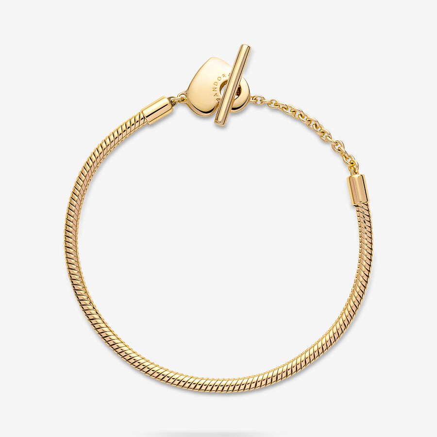 Pandora Moments T-Bar Snake Berlocker Guld | 684TEMLVD