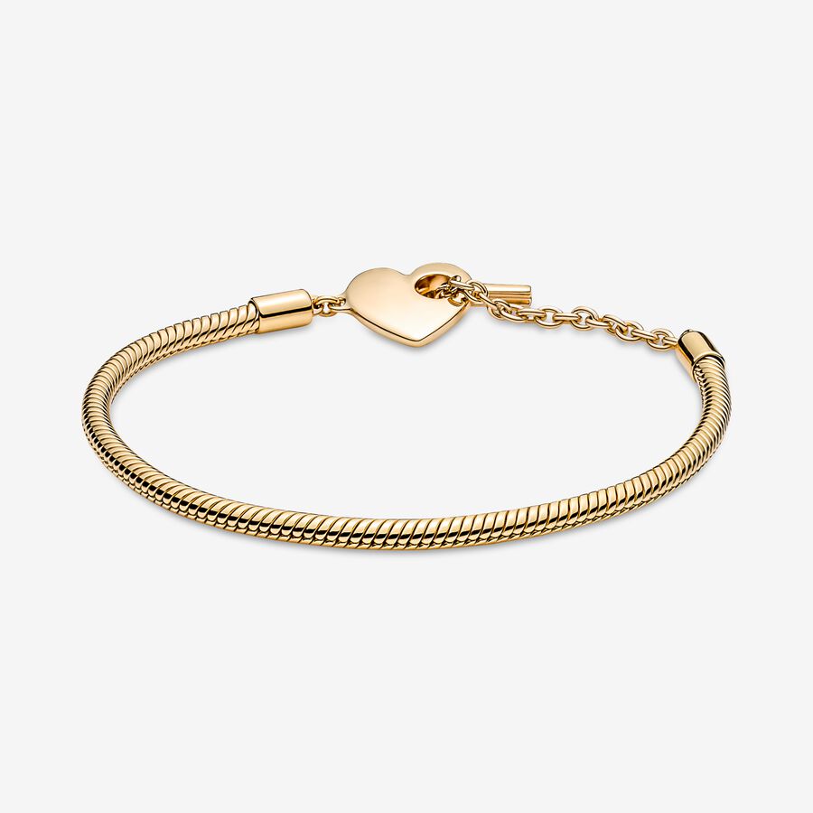 Pandora Moments T-Bar Snake Berlocker Guld | 684TEMLVD