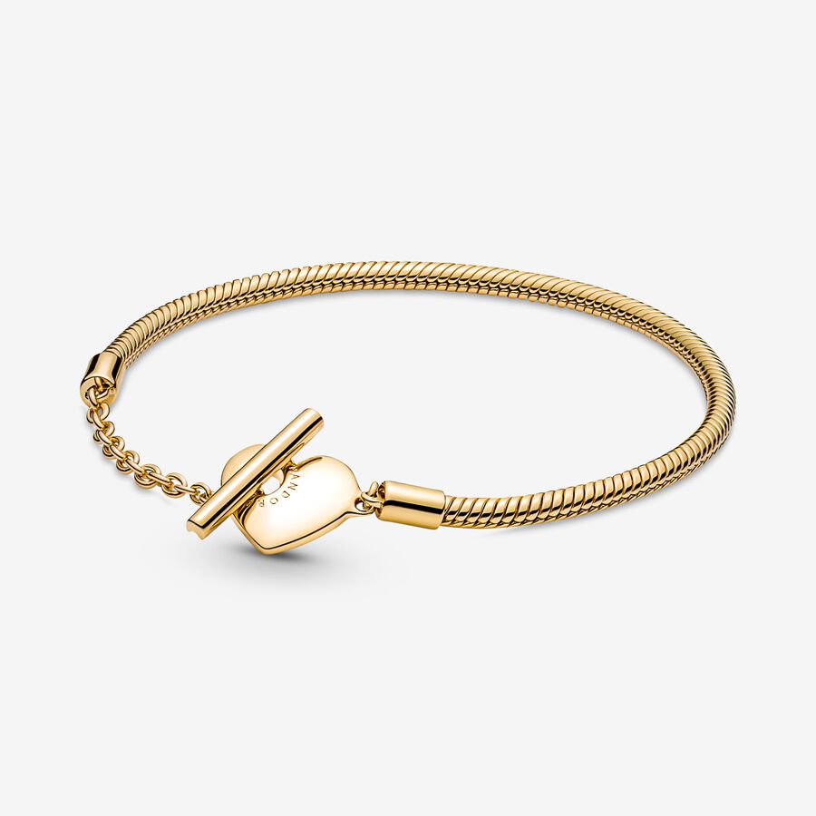 Pandora Moments T-Bar Snake Berlocker Guld | 684TEMLVD