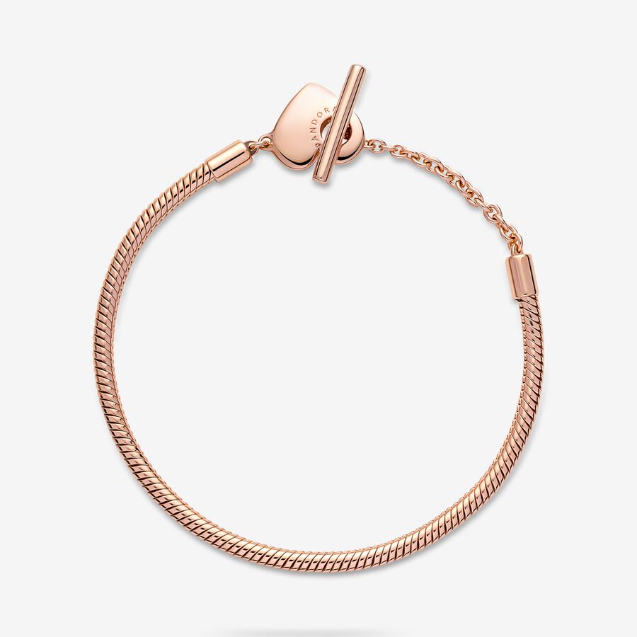 Pandora Moments T-Bar Snake Berlocker Rosa Guld | 250EWOVBK