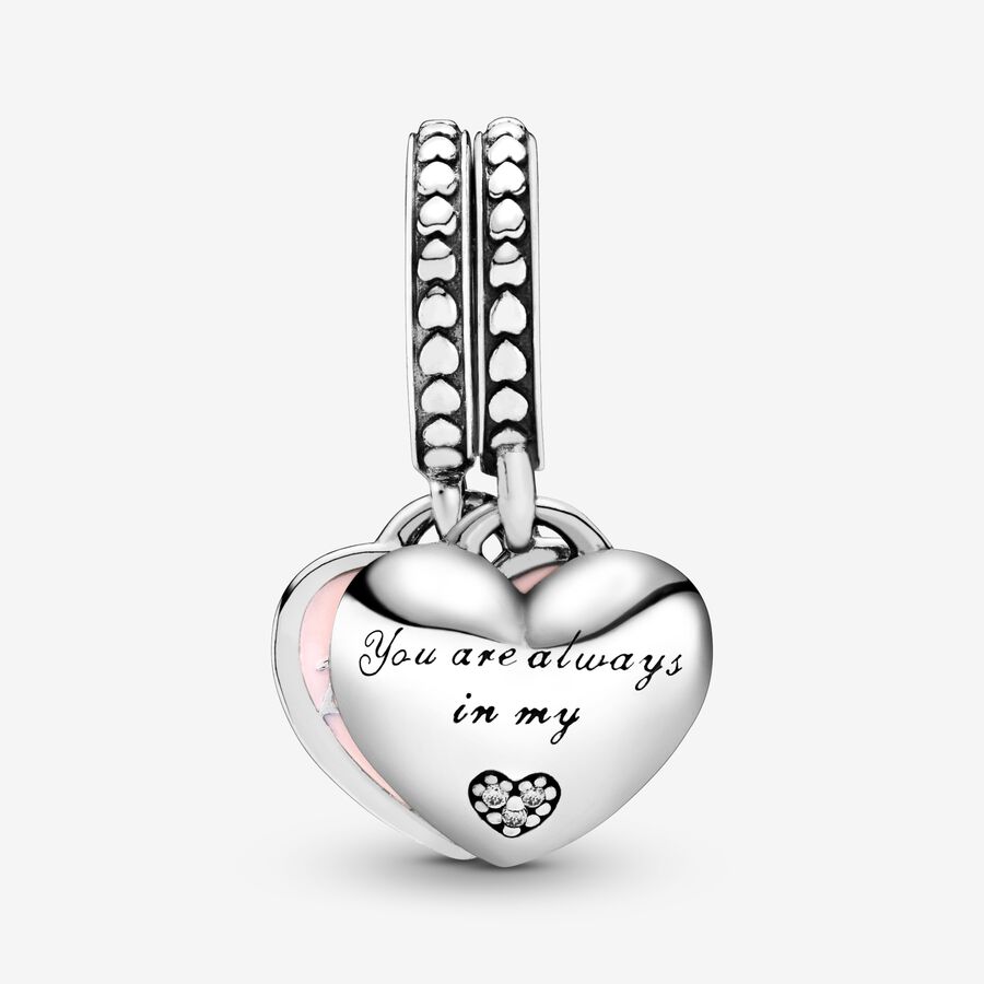 Pandora Mother & Daughter Hearts with Clear CZ Dingla Silver | 314RYABIO