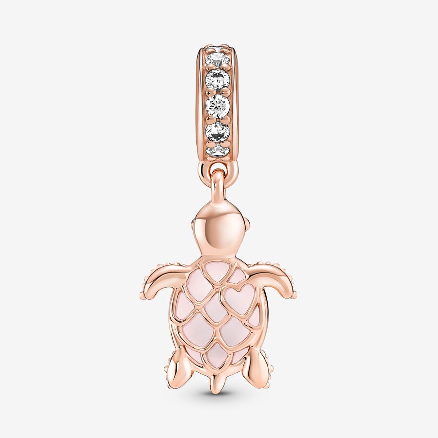 Pandora Murano Glass Pink Sea Turtle Dingla Rosa Guld | 371BSNEVX