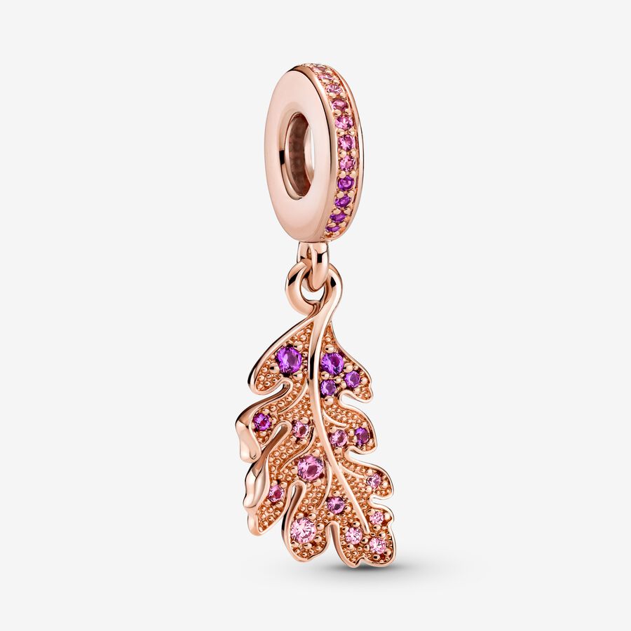 Pandora Oak Leaf Dingla Rosa Guld | 245VHUSLQ