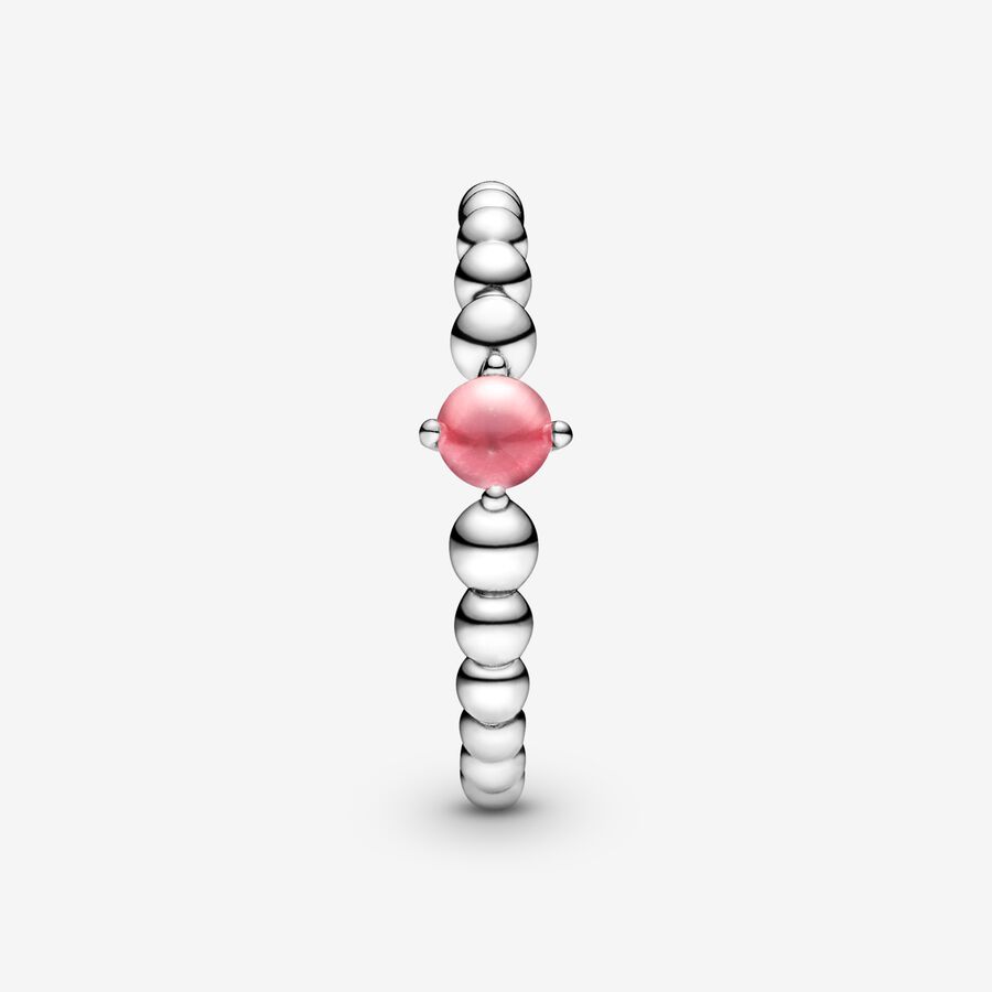 Pandora October Petal Pink Beaded Födelsesten Silver | 079YXCPHB