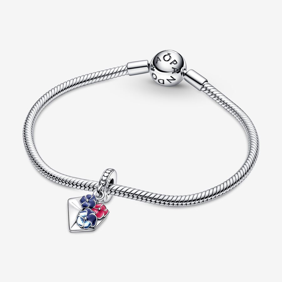 Pandora Pansy Flower Envelope Dingla Silver | 410KPEBLJ