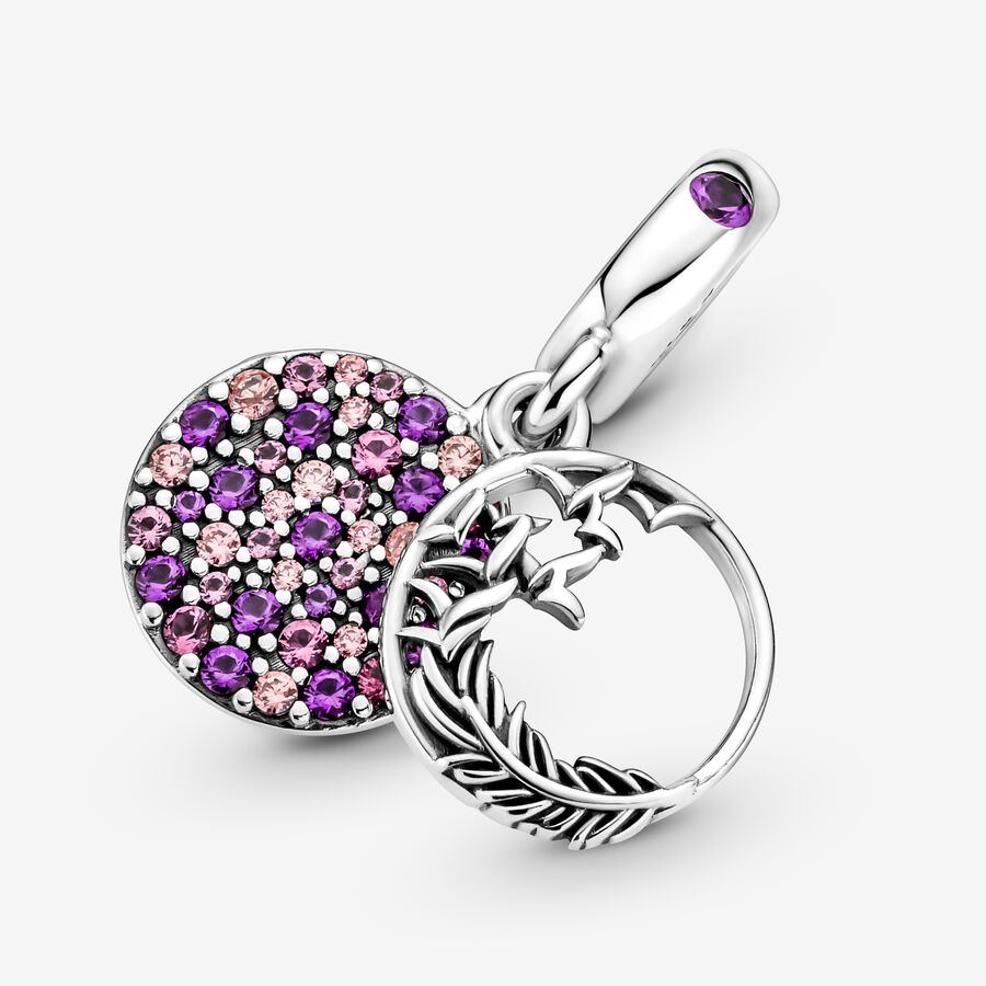 Pandora Pave Feather Dingla Silver | 369ZHTRKE