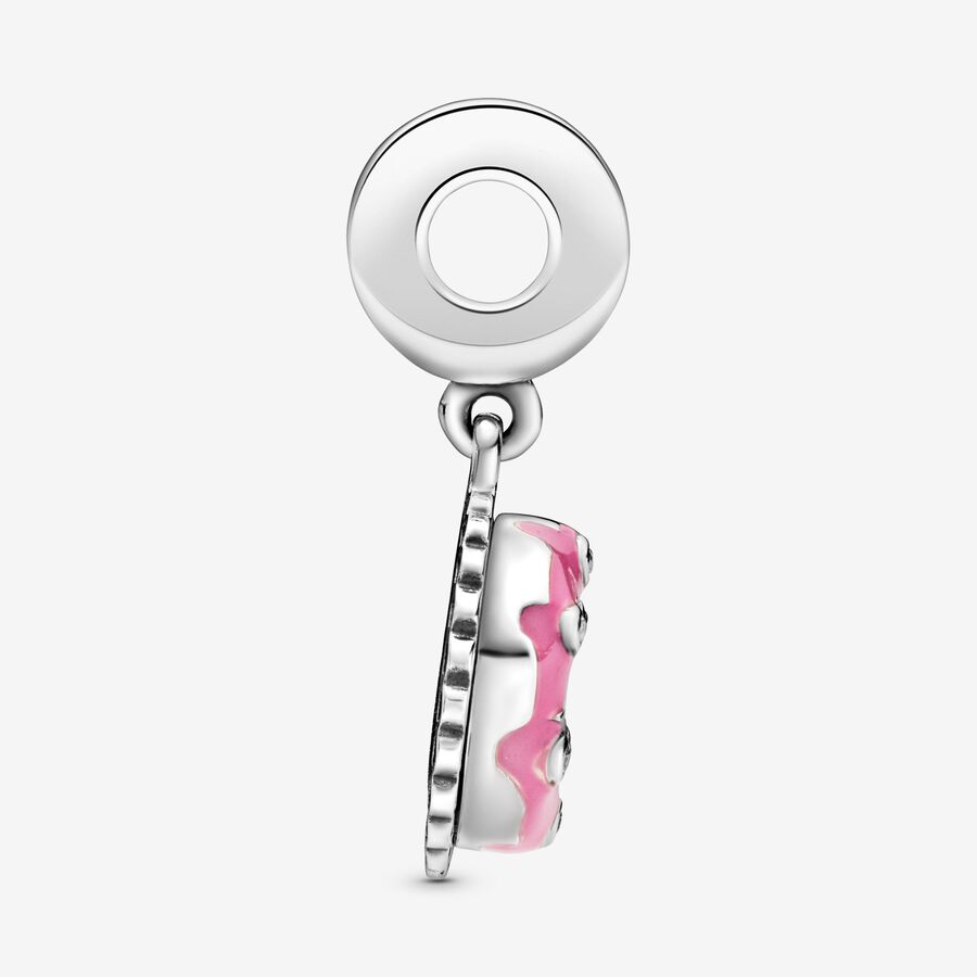 Pandora Pink Birthday Cake Berlocker Silver | 637VOHJAF