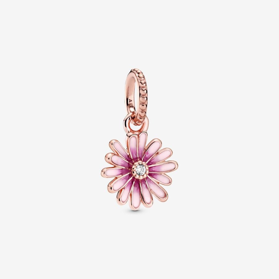 Pandora Pink Daisy Flower Dingla Rosa Guld | 547KOBILQ