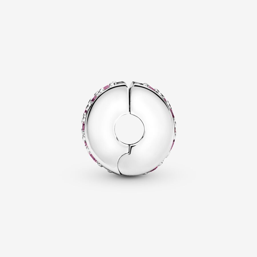 Pandora Pink Pave Clip Clips Silver | 104AIMOUP