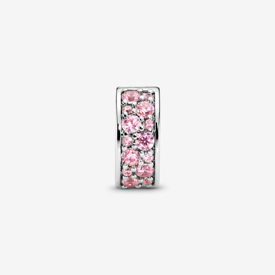 Pandora Pink Pave Clip Clips Silver | 104AIMOUP