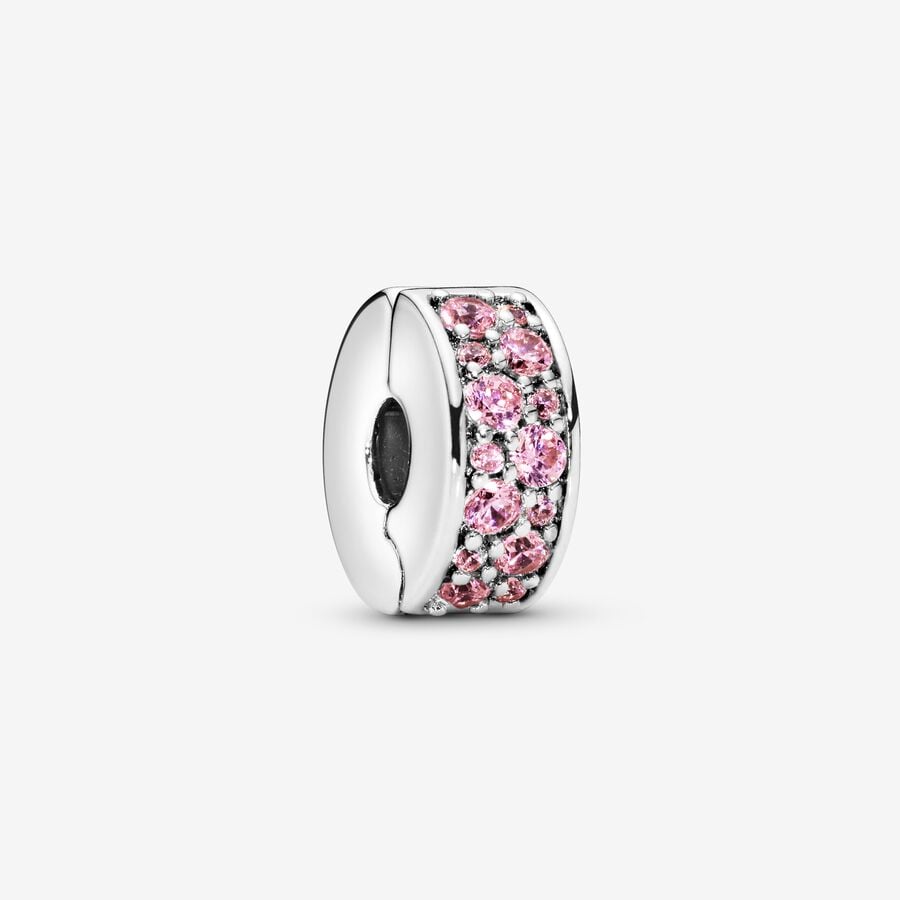 Pandora Pink Pave Clip Clips Silver | 104AIMOUP