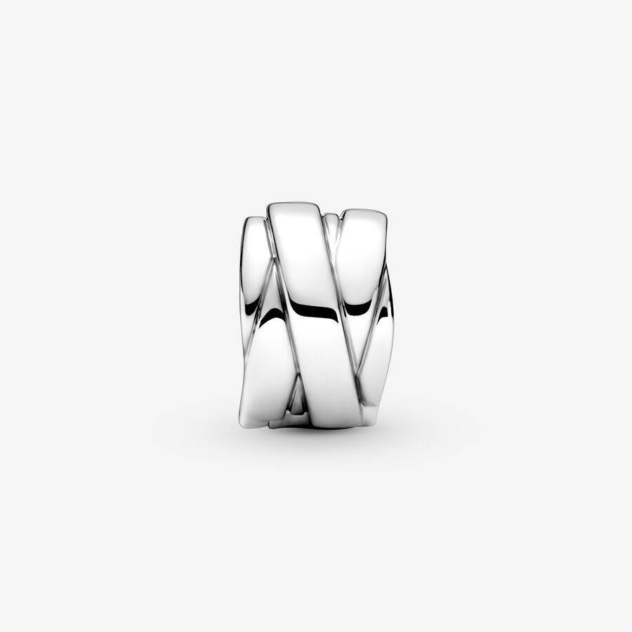 Pandora Polished Ribbons Clip Clips Silver | 247REMIXN