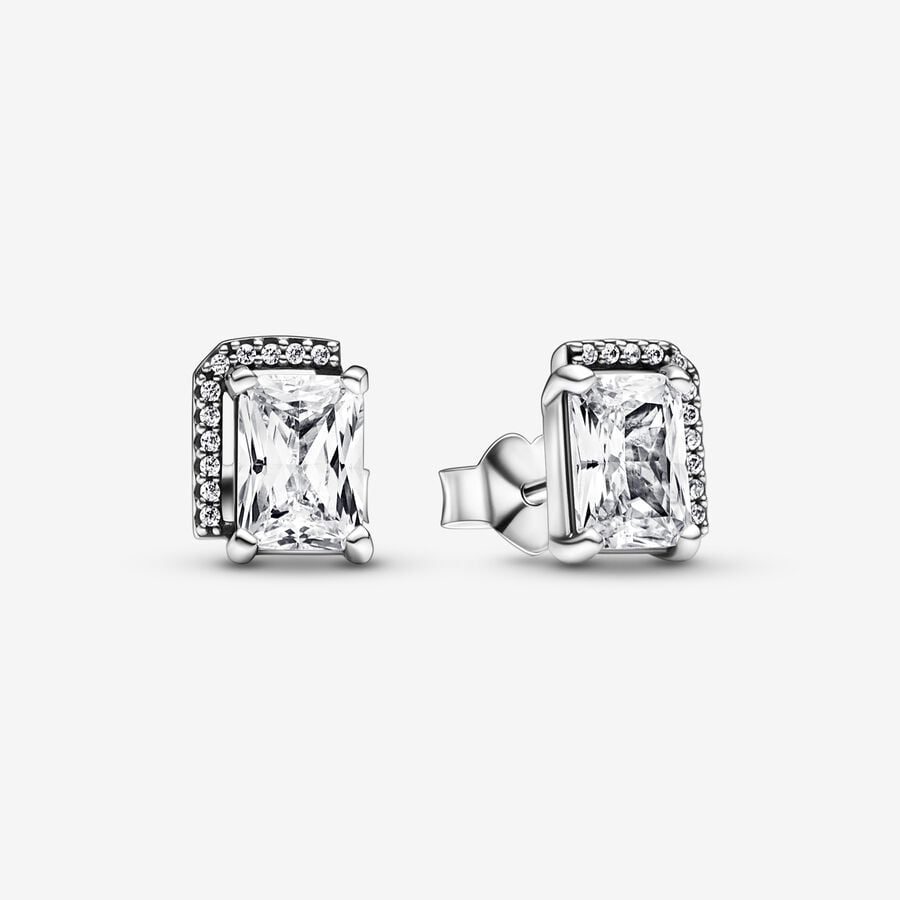 Pandora Rectangular Sparkling Hingst Silver | 749FRDLOP